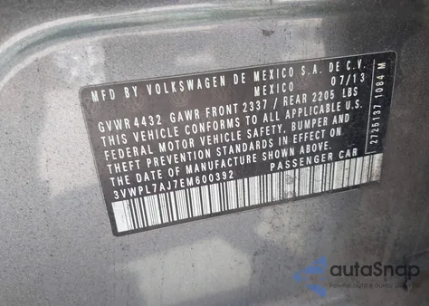 2014 Volkswagen Jetta Sportwagen 2.0L Tdi из США, поврежденный, VIN 3VWPL7AJ7EM600392